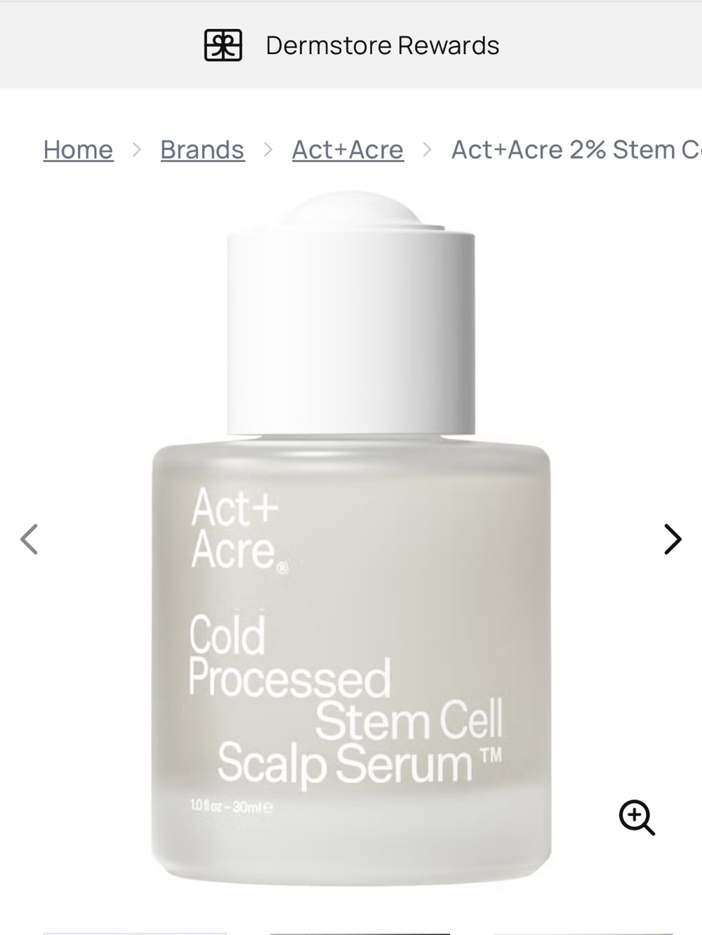 Act + Acre Cold Processed Stem Cell Scalp Serum — 65 ml 2.2 oz